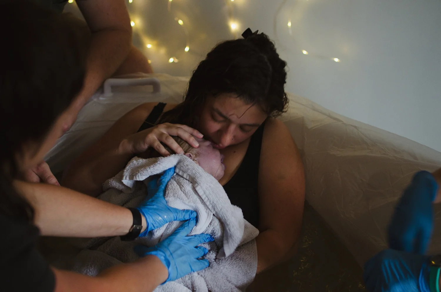 A newborn resting after birth